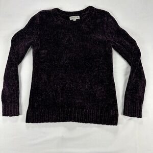 ORVIS Women Chenille Pullover Sweater Long Sleeve Crew‎ Neck Cozy Purple Size S